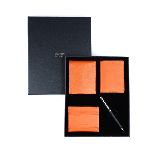 [CMB88914-1] Business Gift Set Mens Wallet, Credit Card Holder, BCH and Pen (Matte Black)