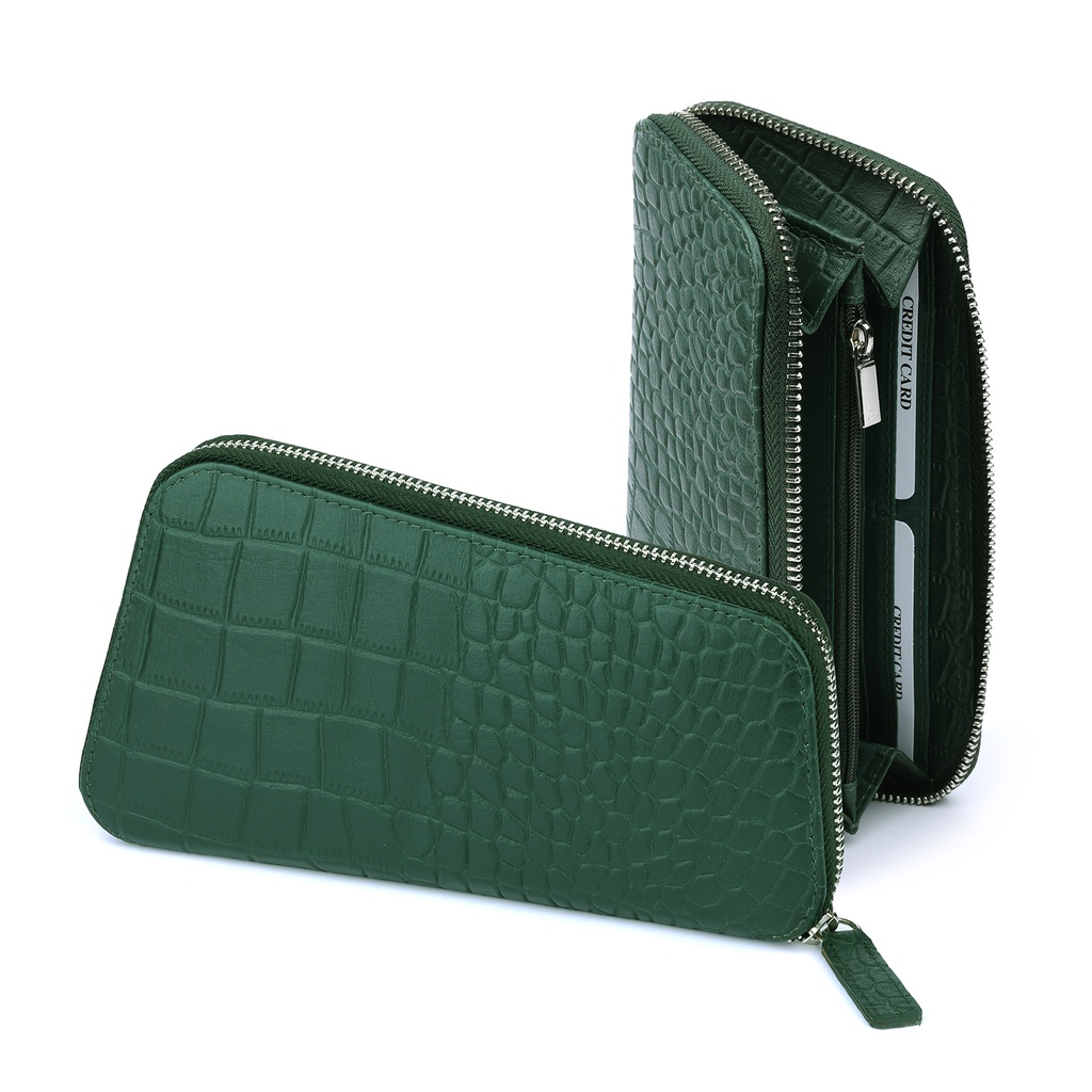 CHASE PLUS Ladies Wallet Orva green Croco