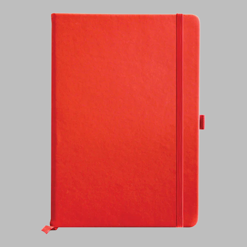 A6 Notebook with pen holder Red
