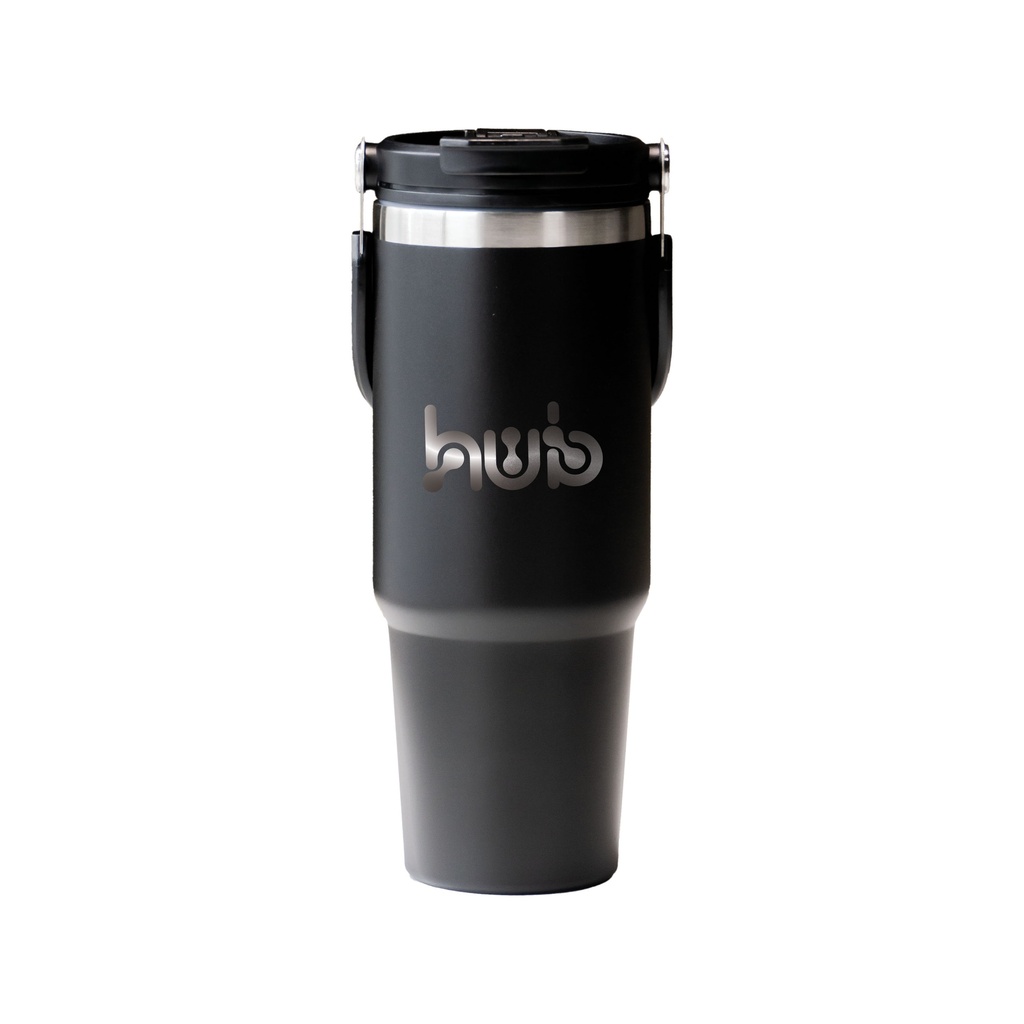 Tumbler with Handle and Sipper Black-900ml