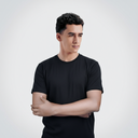 AGGERT Round Neck T-Shirt SUPIMA MERCERISED Cotton 200 GSM Black