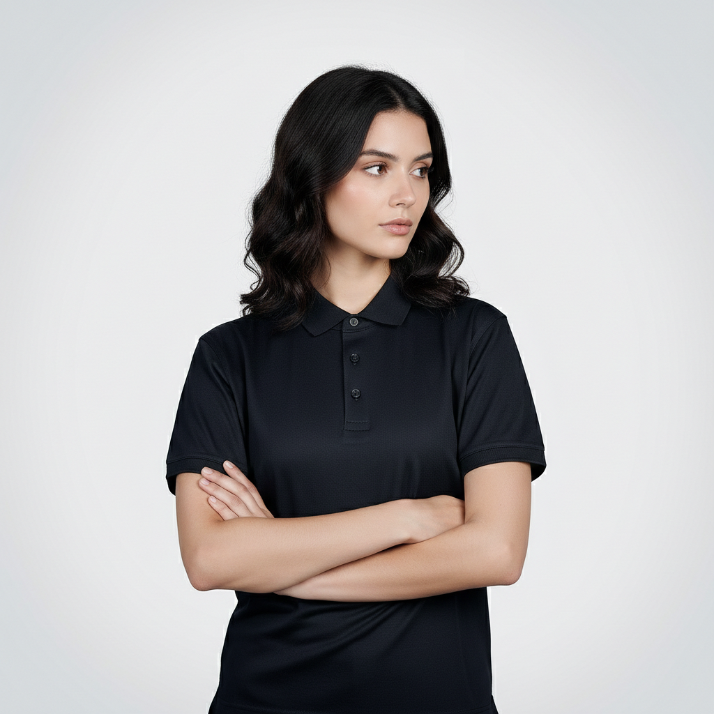 AGGERT Polo SUPIMA MERCERISED Cotton 200 GSM Black - Women