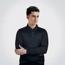 AGGERT Polo Full Sleeve SUPIMA MERCERISED Cotton 200 GSM Black