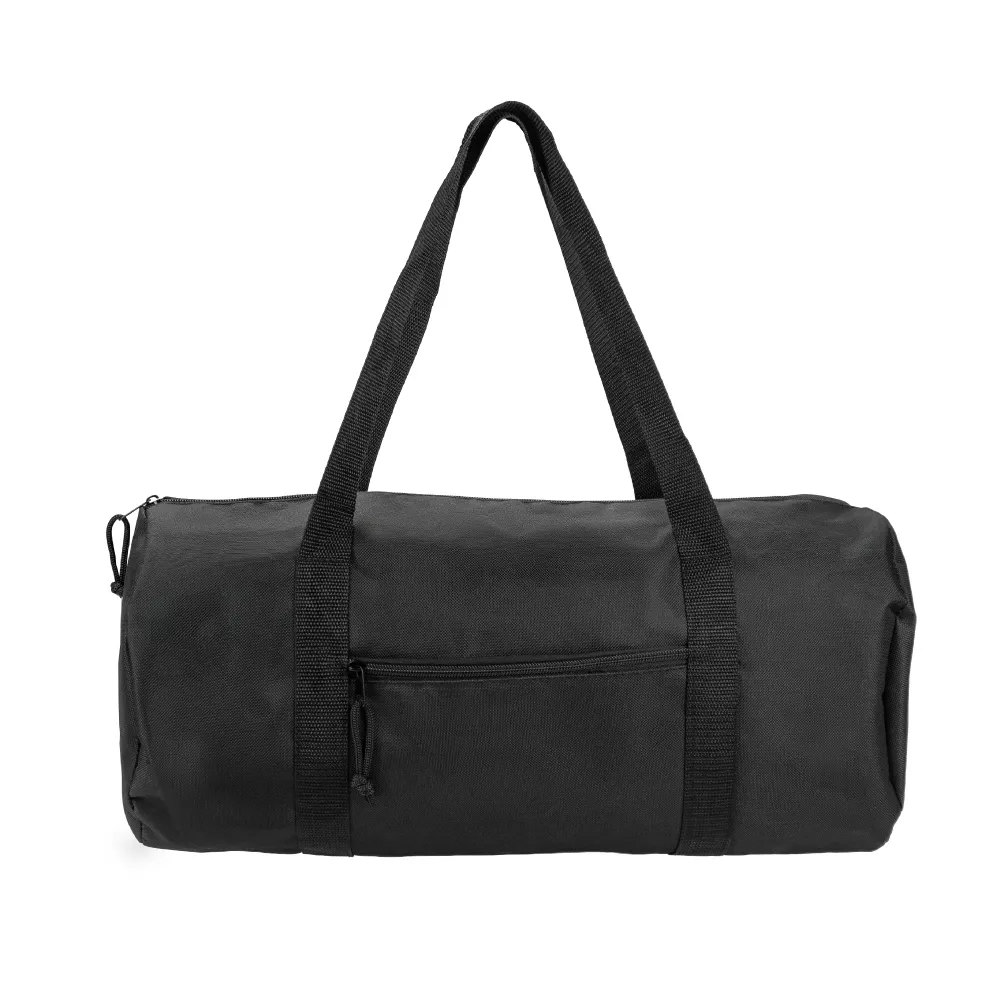 [SB-15-BLK] Duffle Gym Bags in Black with Zipper Closure