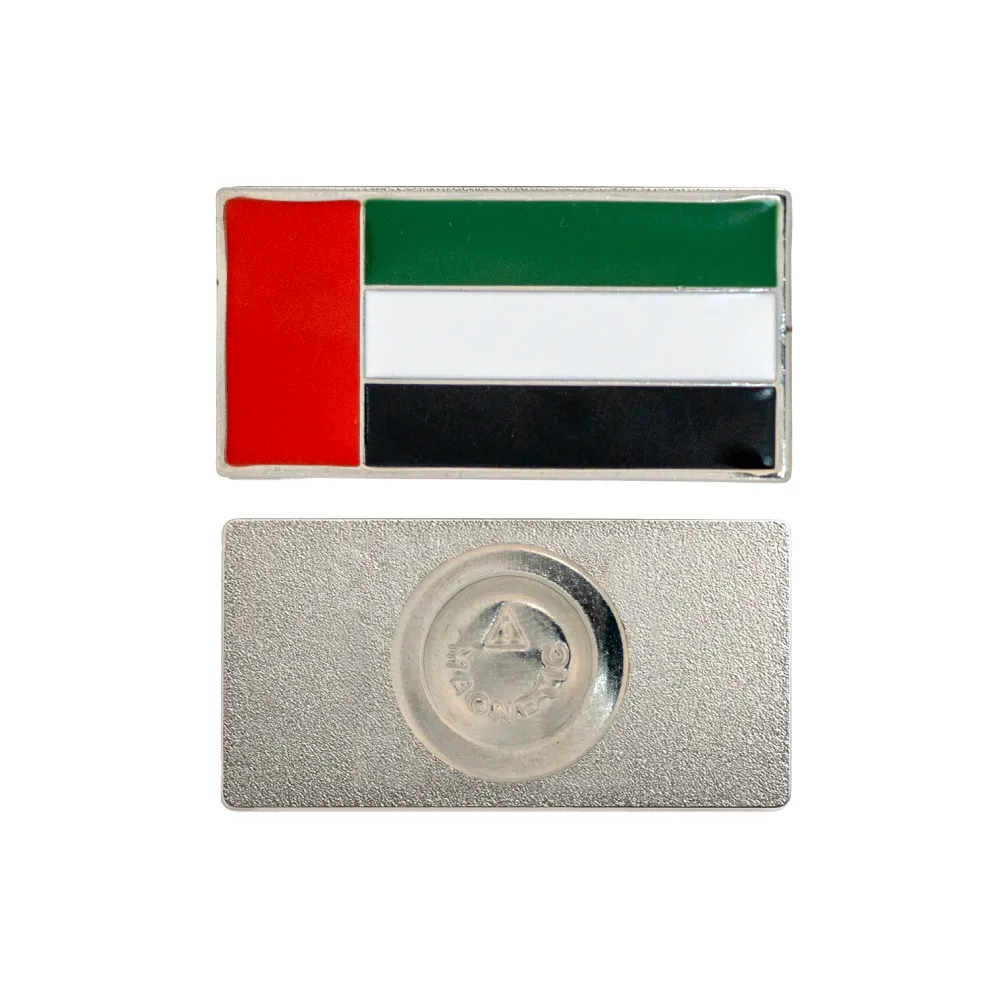 [NDB-21] UAE Flag Metal Badges Rectangle with Magnet Attachment
