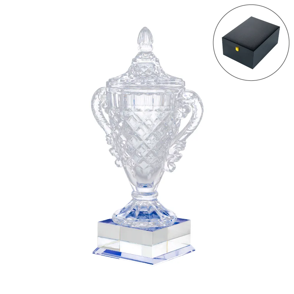 [TR-08] Large Crystal Glass Trophy Cup with Chocolate Gift Edition
