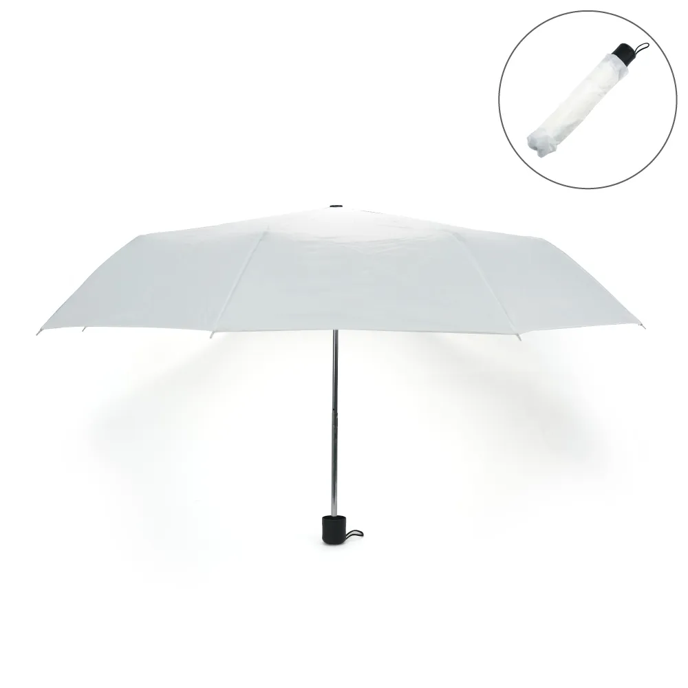 [STE3UMB-01-WHT5] Bi-Fold Umbrella in White with Velcro Closure and Pouch