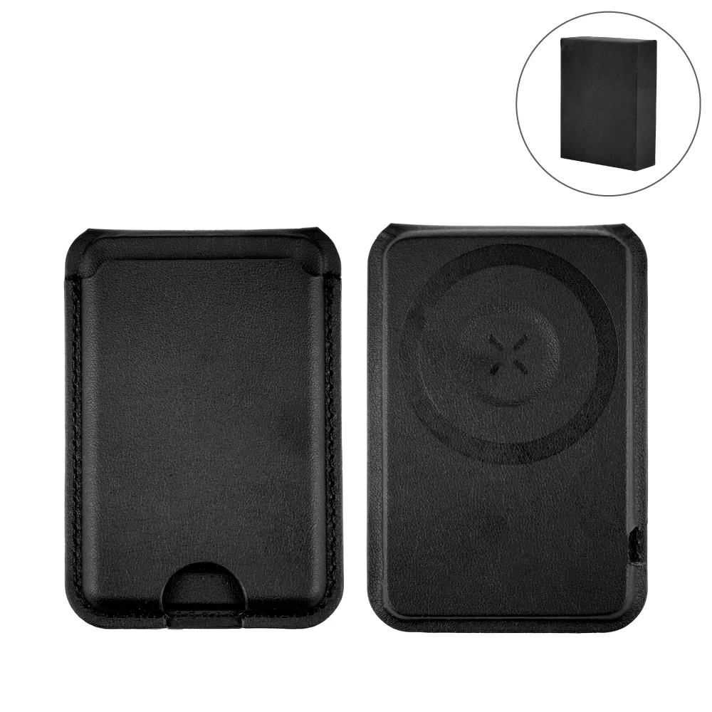 [WCP-09-BLK] Magsafe Wireless Charger 15W with Phone Stand & Card Slot - PU Leather