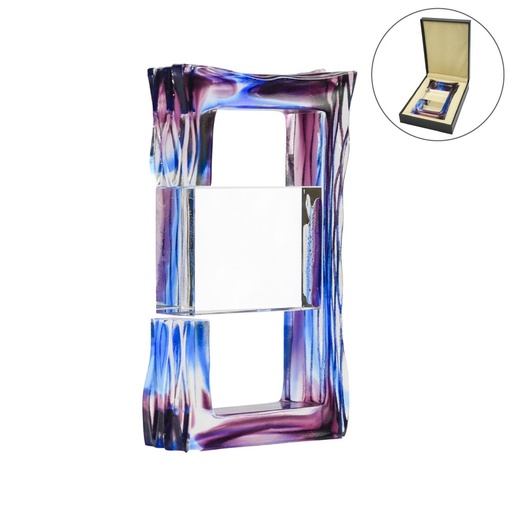 [CR-29] Amethyst Color Crystal Awards in Black Presentation Box
