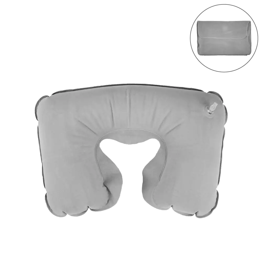 [STE3NP-01-GY5] Inflatable Neck Pillow with Pouch – Grey