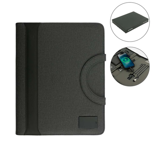 [FPB1-BLK] Dorniel Portfolio A4 with 8000mAh Powerbank and LED Logo