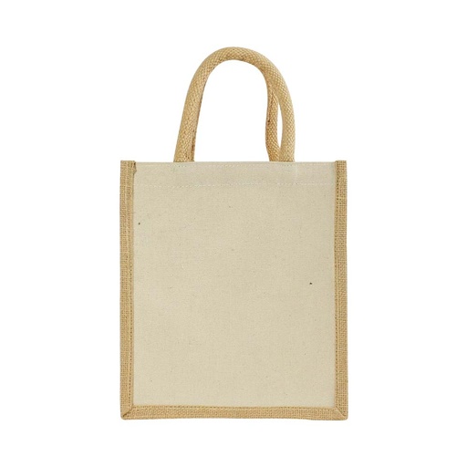 [JSB-18] Laminated Cotton Bags with Natural Jute Gusset 10 Oz