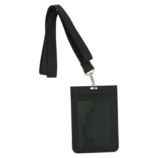 PU Leather Foldable ID Card Holder with Lace &amp; Hook