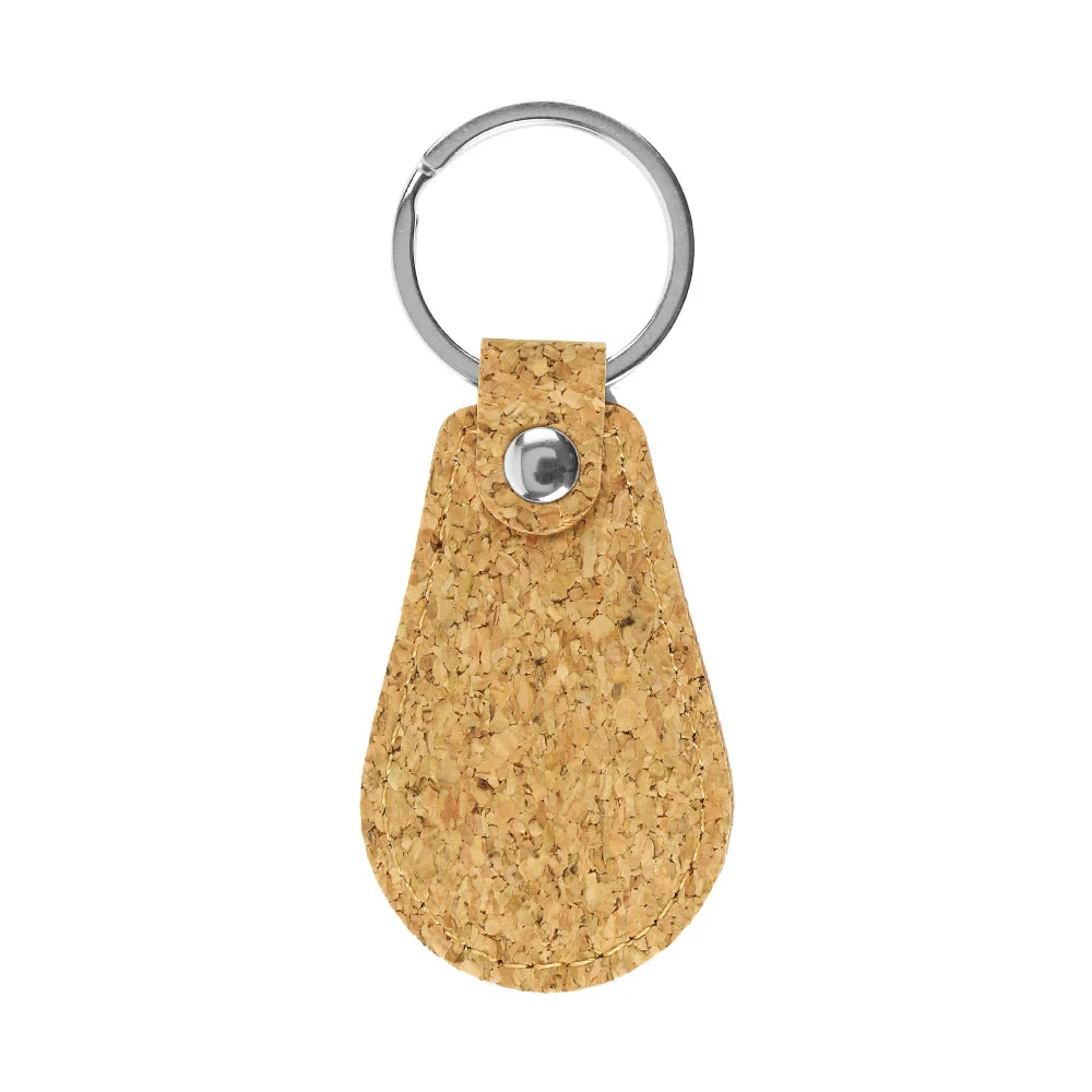 [STE3KH-12-CO5] Cork PU Keychains with 32mm Key Ring