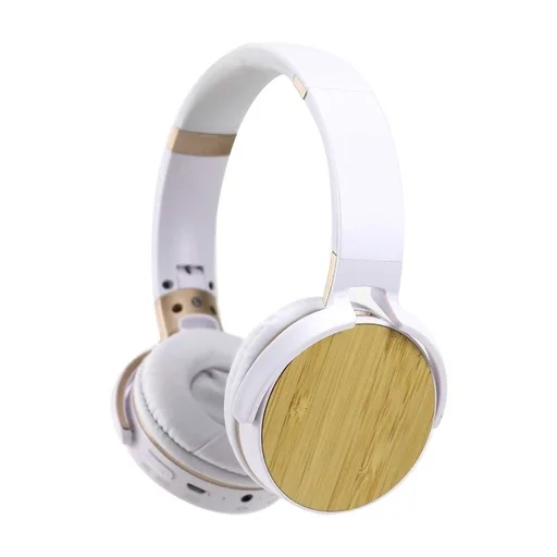 [EAR-B5-WHT] Bluetooth Headphone with Bamboo Touch