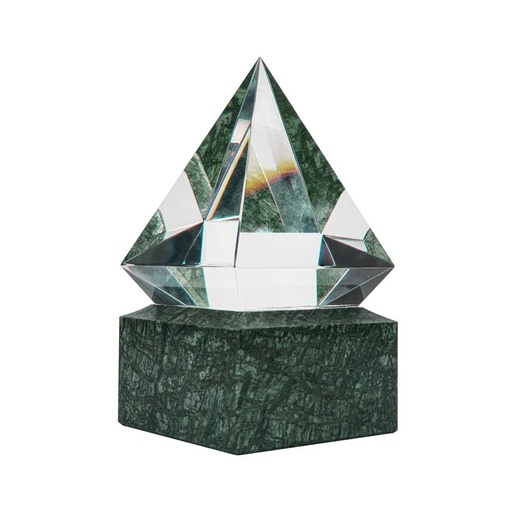 [CR-50] Diamond Shaped Crystal Awards with Marble Base