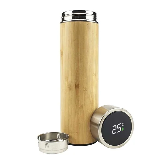 [TM-018] Bamboo Flask with Temperature Display