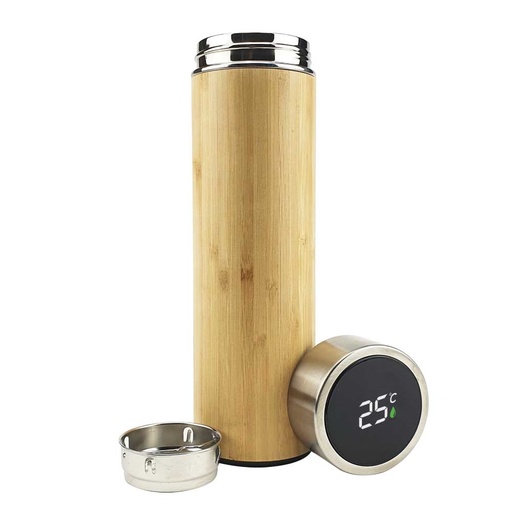 [TM-018] Bamboo Flask with Temperature Display