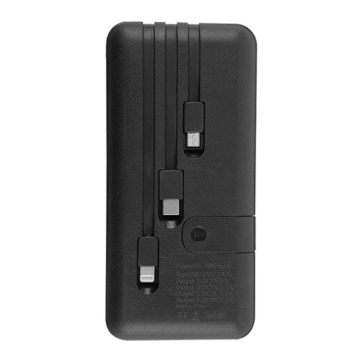 [PB-8000-BK] Powerbank with Inbuilt Cables