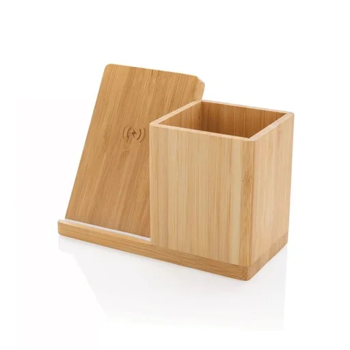 [JU-WDS2-BM] Bamboo Pen Holder with 10W Wireless Charger