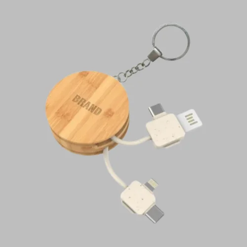 Bamboo Multi Cable Keyring