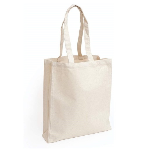 [STS 250013] COTTON BAG 220 GSM WITH GUSSET NATURAL COLOR