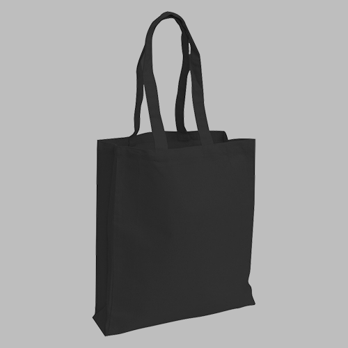 [STS 250023] COTTON BAG 220 GSM WITH GUSSET BLACK