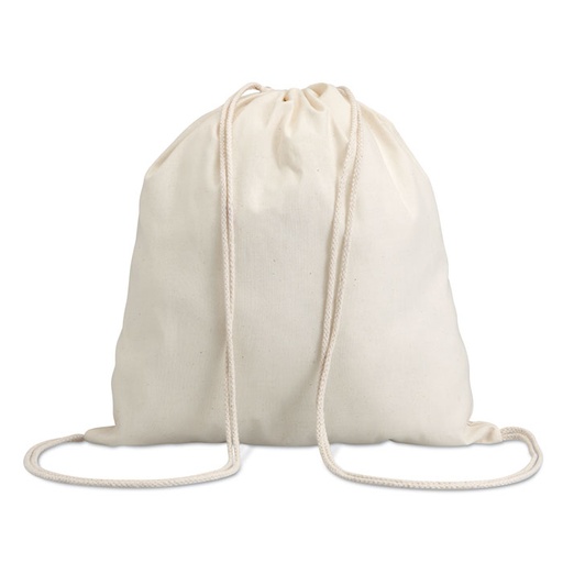 [STHD 2341239] Cotton Drawstring Backpack Natural Color
