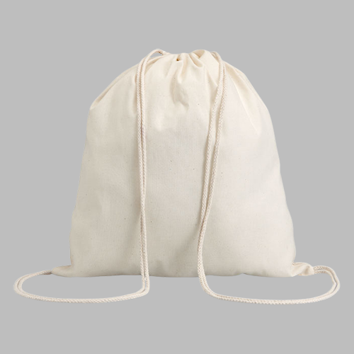[STHD 2341239] Cotton Drawstring Backpack Natural Color