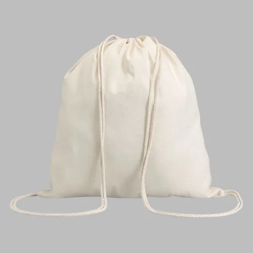 Cotton Drawstring Backpack Natural Color