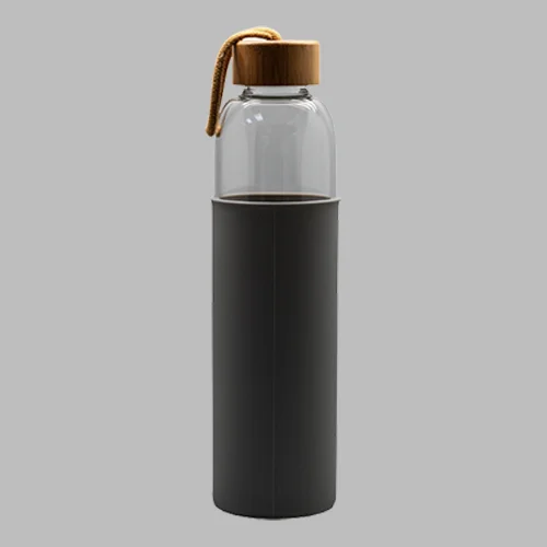Glass water bottle with bamboo lid 750ml