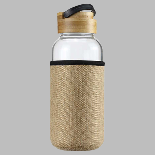 [STJY 240401] Glass Water Bottle with eco sleeve 1ltr
