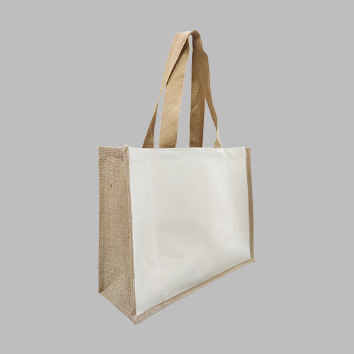 [STS 21013] JUTE/CANVAS BAG NATURAL WHITE STS 21013