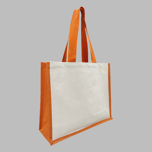 [STS 21073] JUTE/CANVAS BAG ORANGE STS 21073