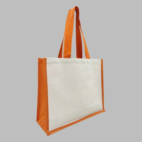 JUTE/CANVAS BAG ORANGE STS 21073