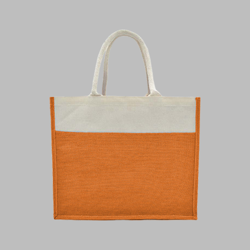 [STS 23073] JUTE/CANVAS BAG ORANGE