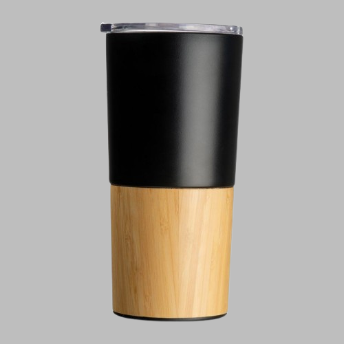 [STFK 29022BK] Thermal Mug With bamboo base