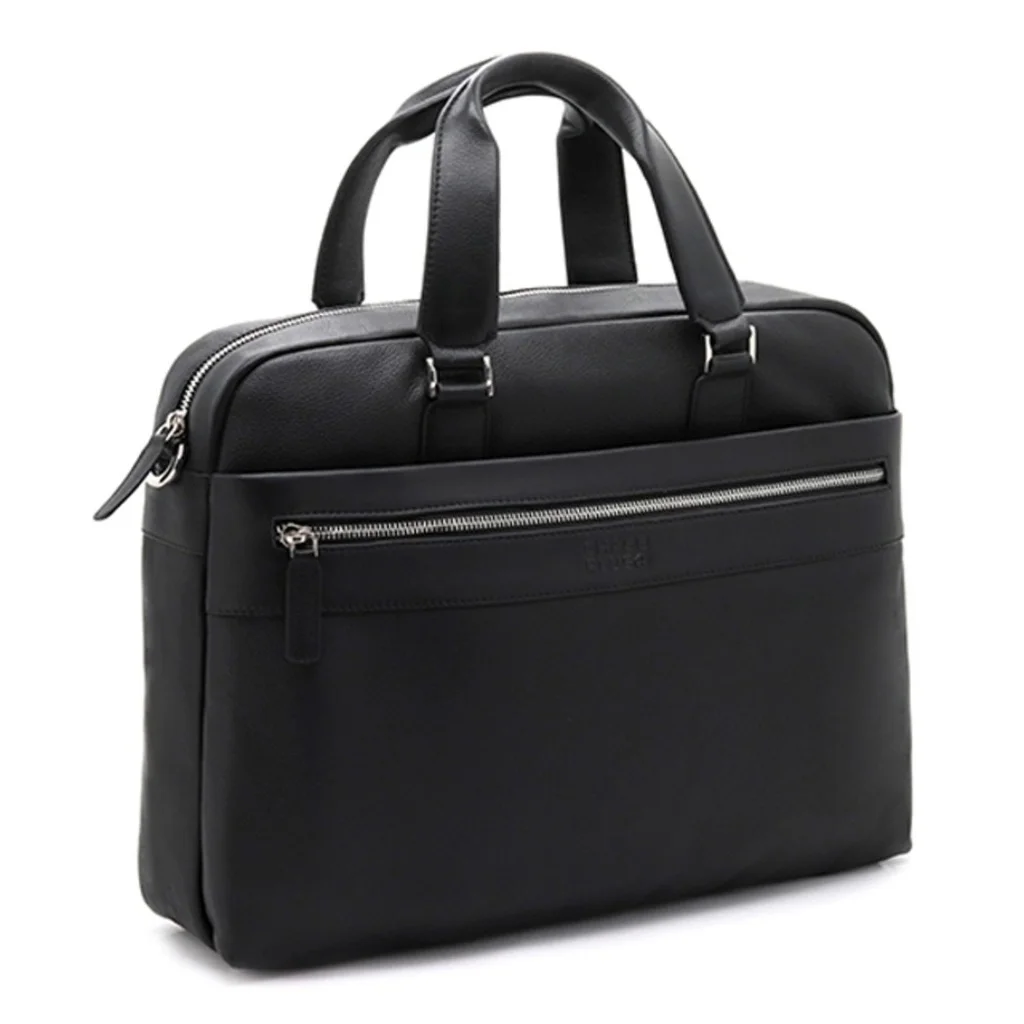 CHASE PLUS DOMINO Fortis Black Luxury Genuine Leather Laptop Bag