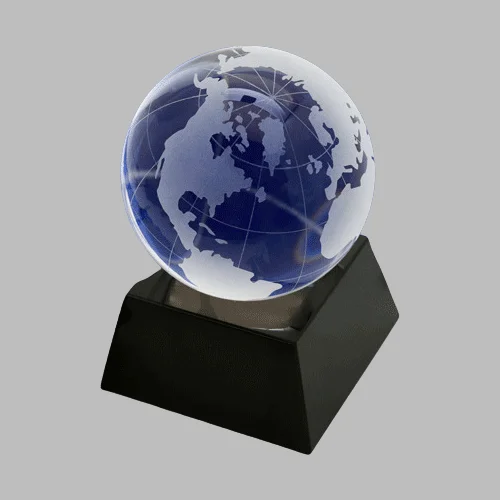 Crystal Globe with Black Base 