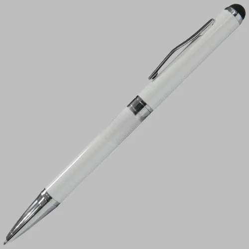 Metal Pen with Stylus White