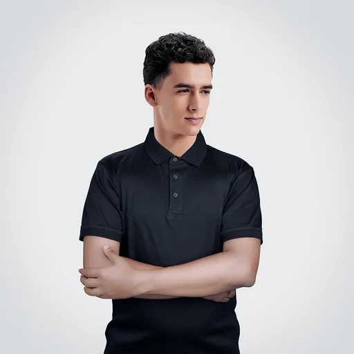 AGGERT Polo SUPIMA MERCERISED Cotton 240 GSM Black