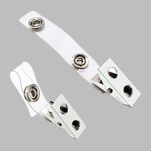 Metal Badge Clip with Clear PVC Strap