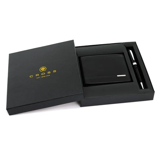 CLASSIC CENTURY SLIM WALLET - BLACK + BAILEY LUXUARY PEN- BLACK