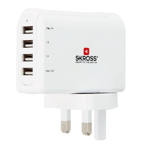 [2800102] UK USB Charger 4 Port (4.8A)