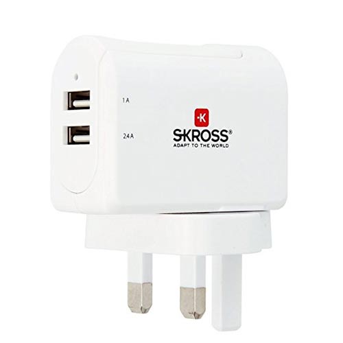 [2800112] SKROSS UK USB Charger 2 Port (3.4A)