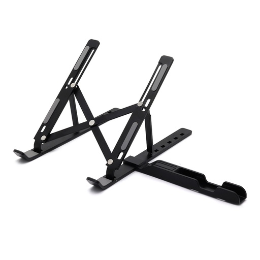 [AGLSBK9801] AGGERT Foldable Aluminum Laptop Stand with Phone holder Black