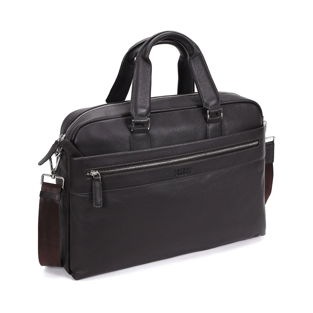 CHASE PLUS Stylish Genuine Leather DOMINO Fortis cbrown Laptop Bag