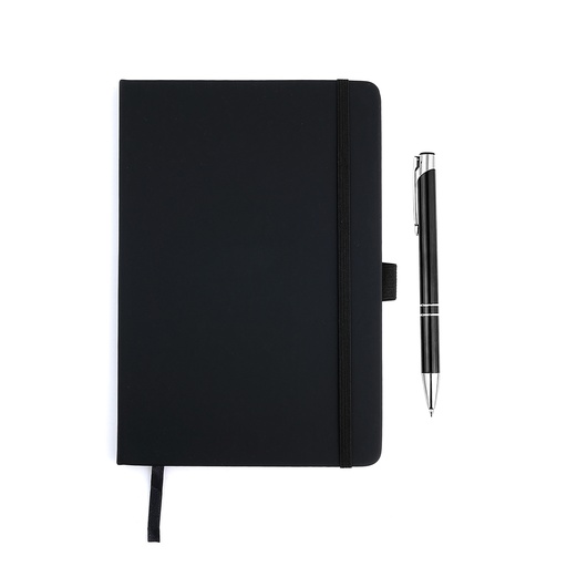 [STAN 250118] A5 PU Economic Notebook and pen Black 