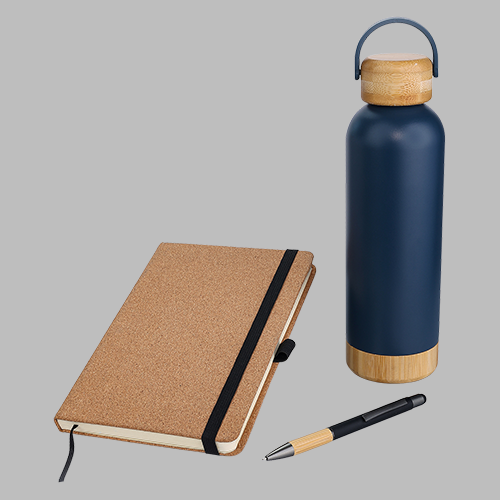 [GS104125] Combination Gift Set- A5 Cork Notebook ,Water Bottle , Metal Pen 