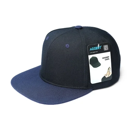 AGGERT Flat Brim Cap-Navy Blue